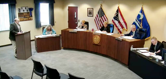 128260739_web1_Broadband
During its meeting on Feb. 28, 2022, the Clermont County Board of Commissioners approved the solicitation of Request for Statement of Qualifications for the provision of consultation services for broadband expansion. Assistant County Administrator Greg Bickford pictured on the far left, presented the request.