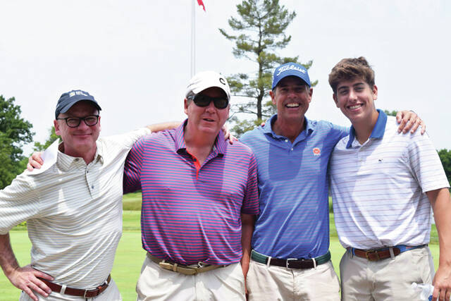 129787560_web1_AM-Winners-zoom-46-
Pictured, from left to right, are morning winners Greg Tudor, Mike Tolle, Joe Voss and Trey Voss. Photo courtesy Stepping Stones Inc.