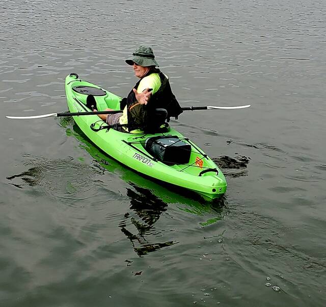 129974793_web1_20230826_091820
Doug Fike was the fourth of ten kayakers completing the demanding sixteen event down the Ohio during the 8th Annual Paddling for a Cause. Fike is an Army Vietnam War veteran, who is a life member of Disabled American Veterans Chapter #63 (Clermont County). His main motivation was to have fun on the Ohio River, complete the 16-mile course and to honor all disabled veterans who served in Vietnam. Photo courtesy Shirley Plahovinsak.