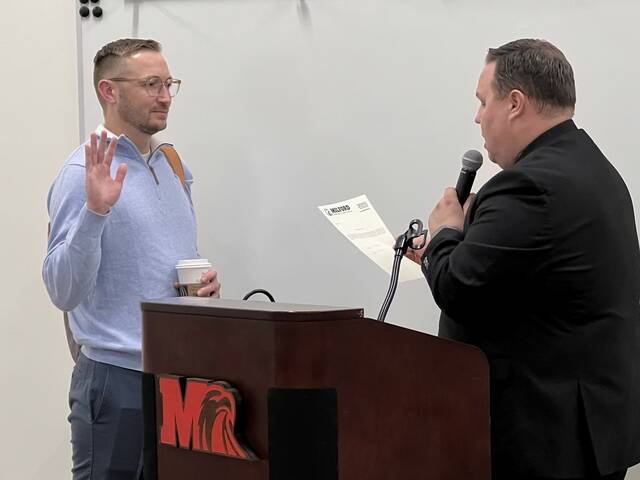130340812_web1_IMG_1747-MWilson-Jan24
Pictured, on left, Michael Wilson was appointed to the board of education, effective Jan. 24, 2024. Photo provided.