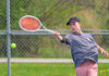 Bethel-Tate’s Gabe Powers returns the ball during a first singles match April 17, 2025, in a National Division match against Clermont Northeastern at Clermont Northeastern High School. Photo by Sun Sports Reporter Jake Dowling
