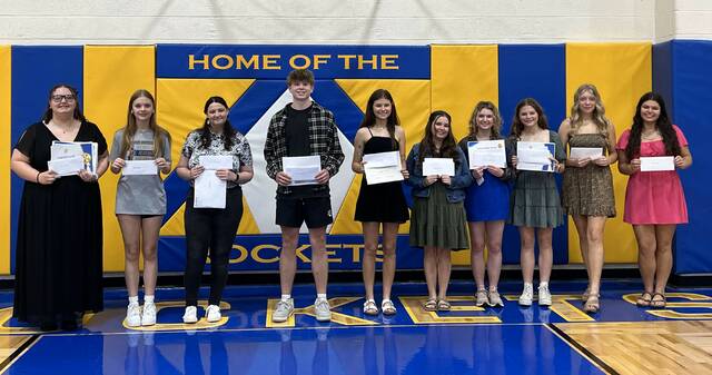 131573983_web1_Photo-2025-Scholarship-Winners--1-
Pictured, from left to right, are the 2025 scholarship winners: Zoe Davis, Caley Langdon, Karis Kellerman, Wyatt Van Pelt, Audrey Taylor, Corinne Hoskins, Savannah Pennington, Ellie Breitenstein, Lillian Rose, and Carla Evans. Missing from photo: Koltyn Bowen, James Dorsey, Riley Pottorf, Molly Ross, and Connor Yeager. Photo courtesy the Clermont Northeastern Alumni Association.