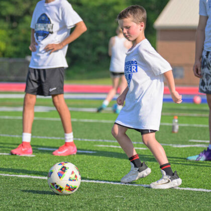 
			
				                                Liam Tackett participates in a session at the Williamsburg Soccer Camp on June 24, 2025, at Ken Osborne Field at Abrams Stadium in Williamsburg.
 
			
		