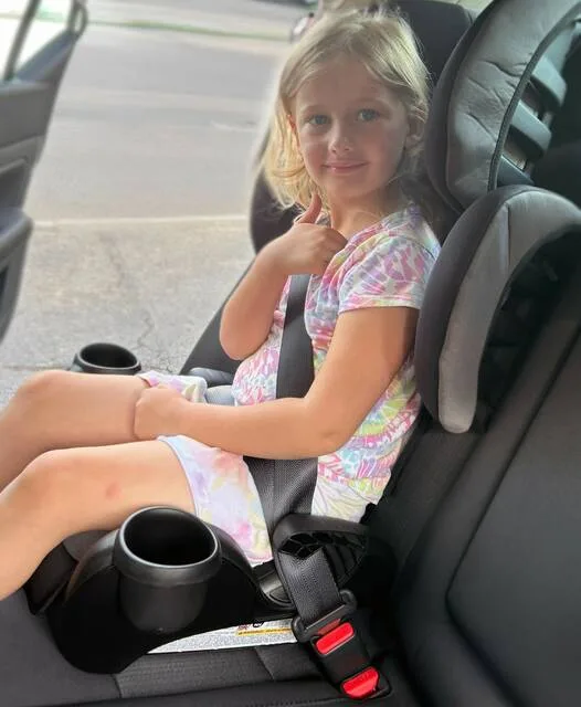 Child in booster seat. Photo courtesy Clermont County Public Health.