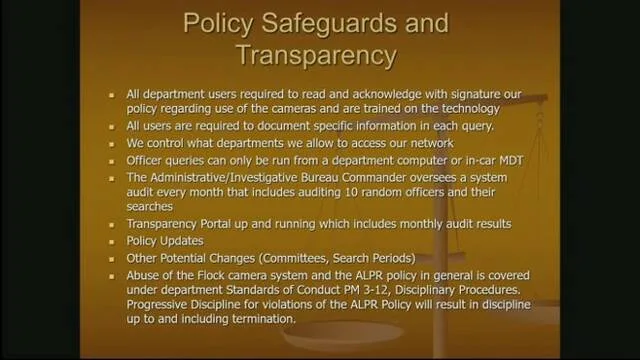 Union Twp. Police Departments Flock policies.